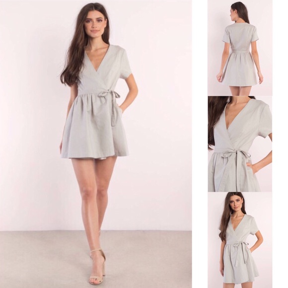 white wrap skater dress